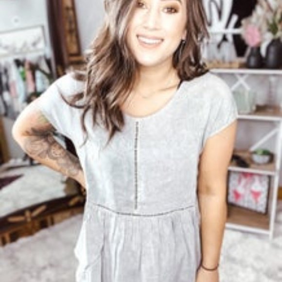 Dainty Babydoll Top with Crochet Seem Detail - Picture 2 of 2